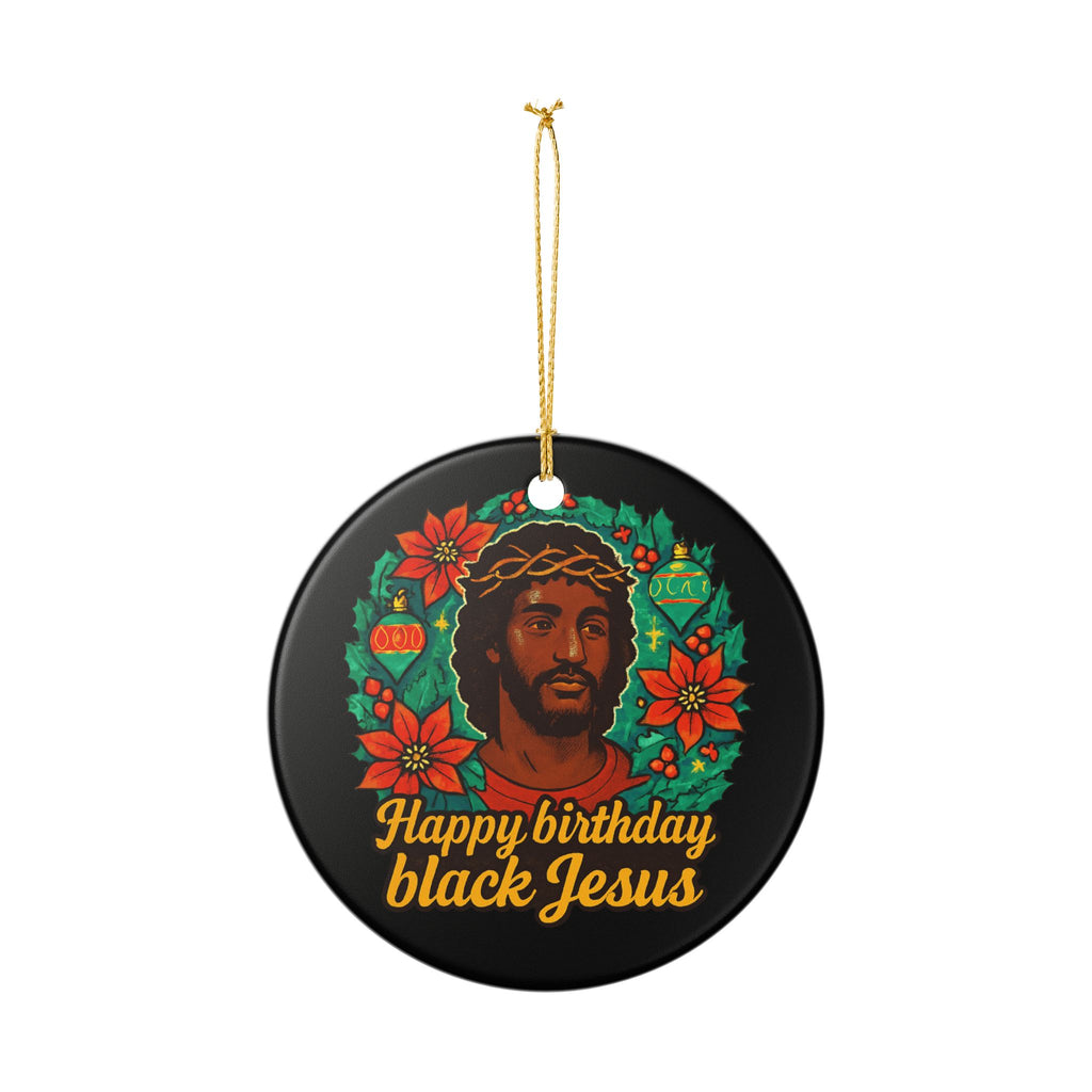 Black Jesus Christmas Ornament