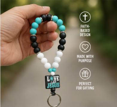 Love Like Jesus wristlet keychain