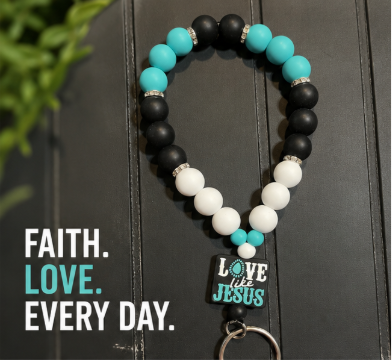 Love Like Jesus wristlet keychain