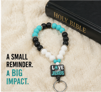 Love Like Jesus wristlet keychain